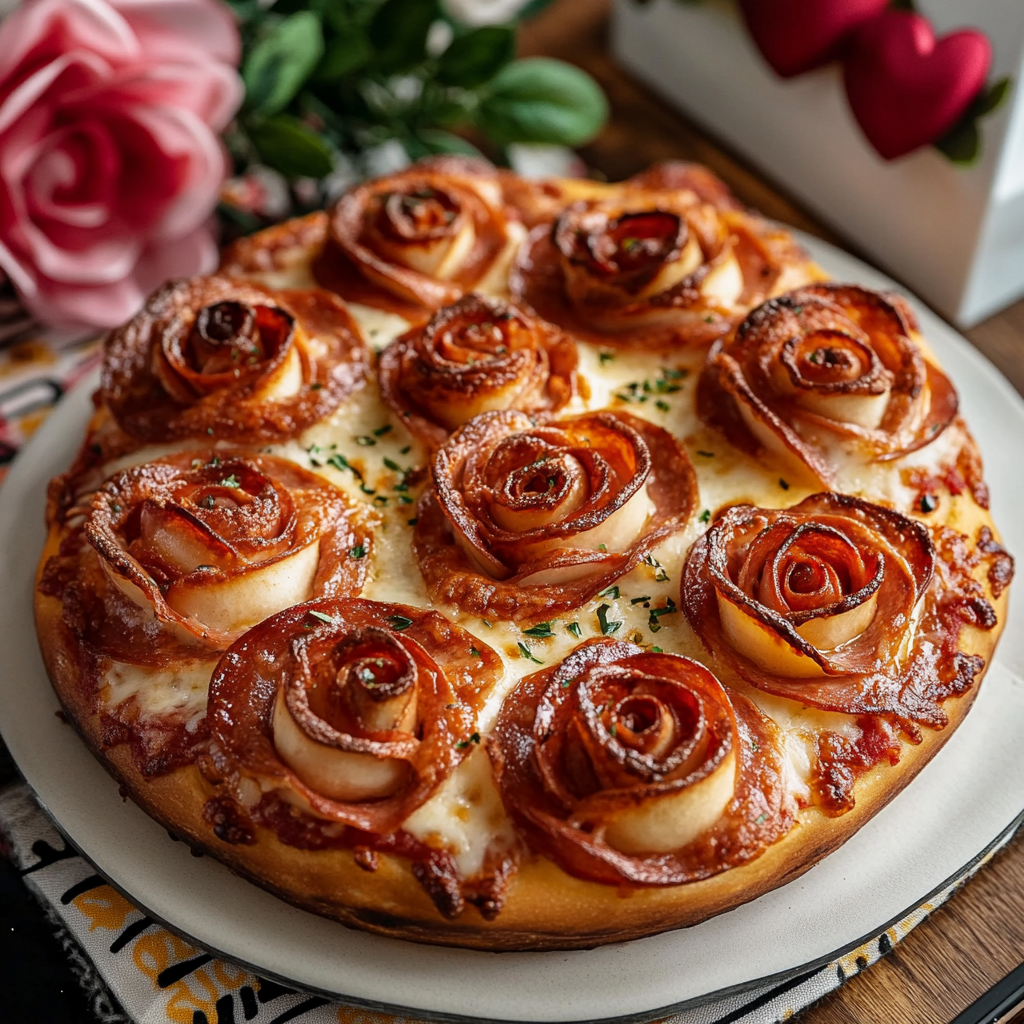 Valentine's Day Pizza Roses
