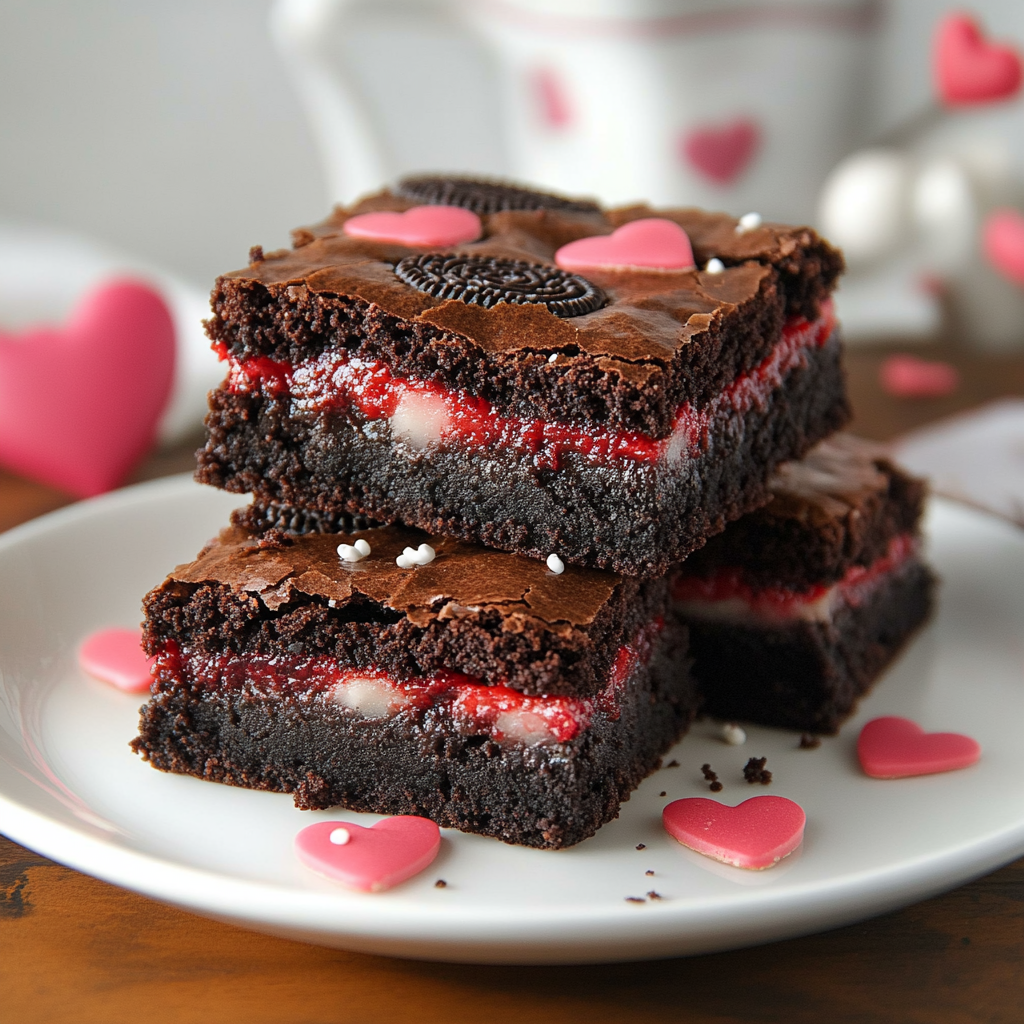 Valentine's oreo brownies