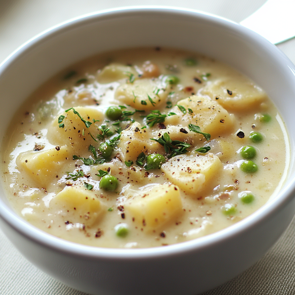 Potato and Pea Chowder Dish