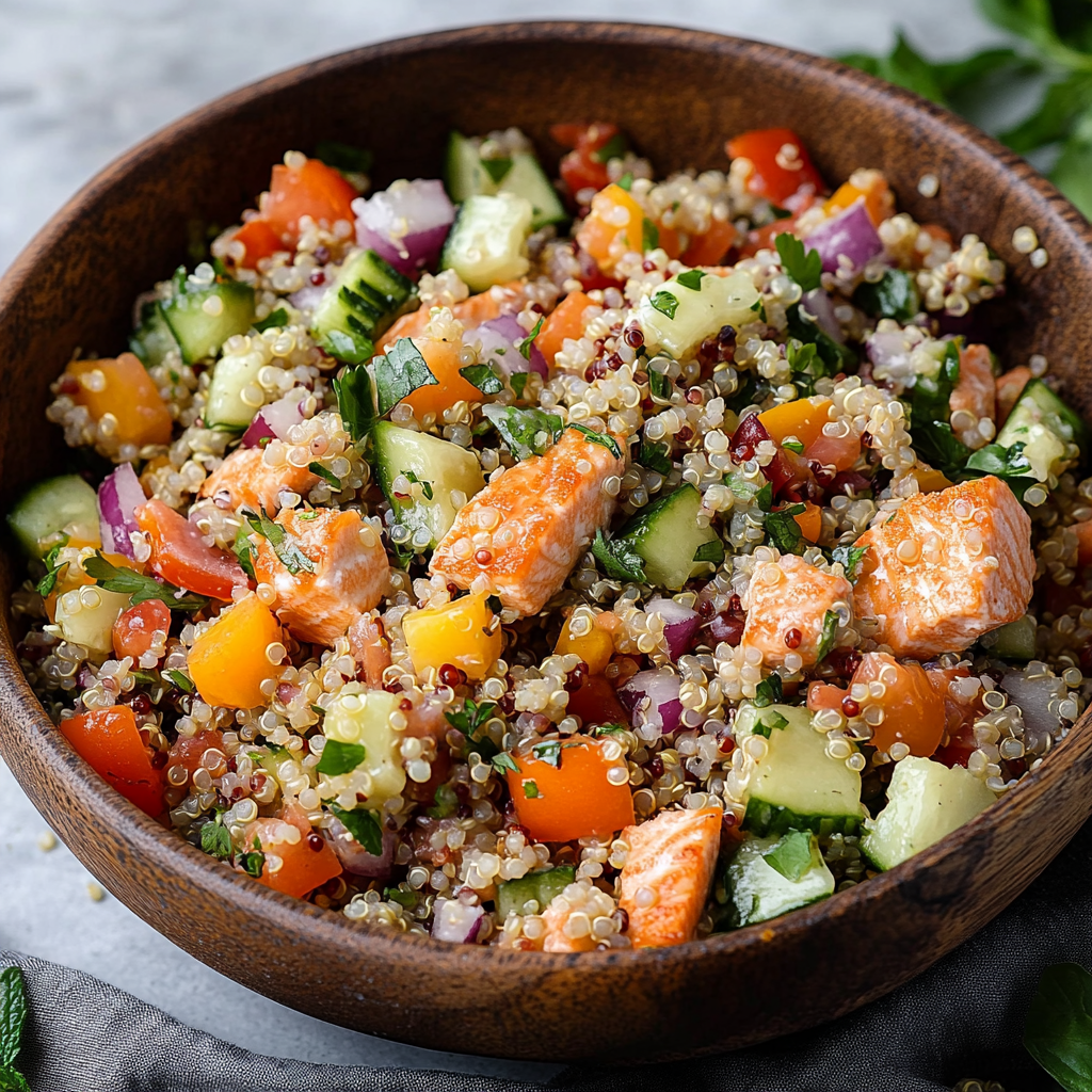 Greek Salmon Quinoa Salad