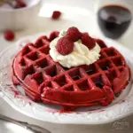 Red Velvet Waffles on a Plate