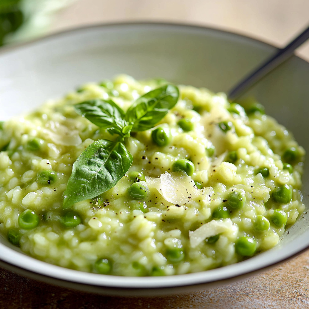 Fresh Pea Risotto Dish