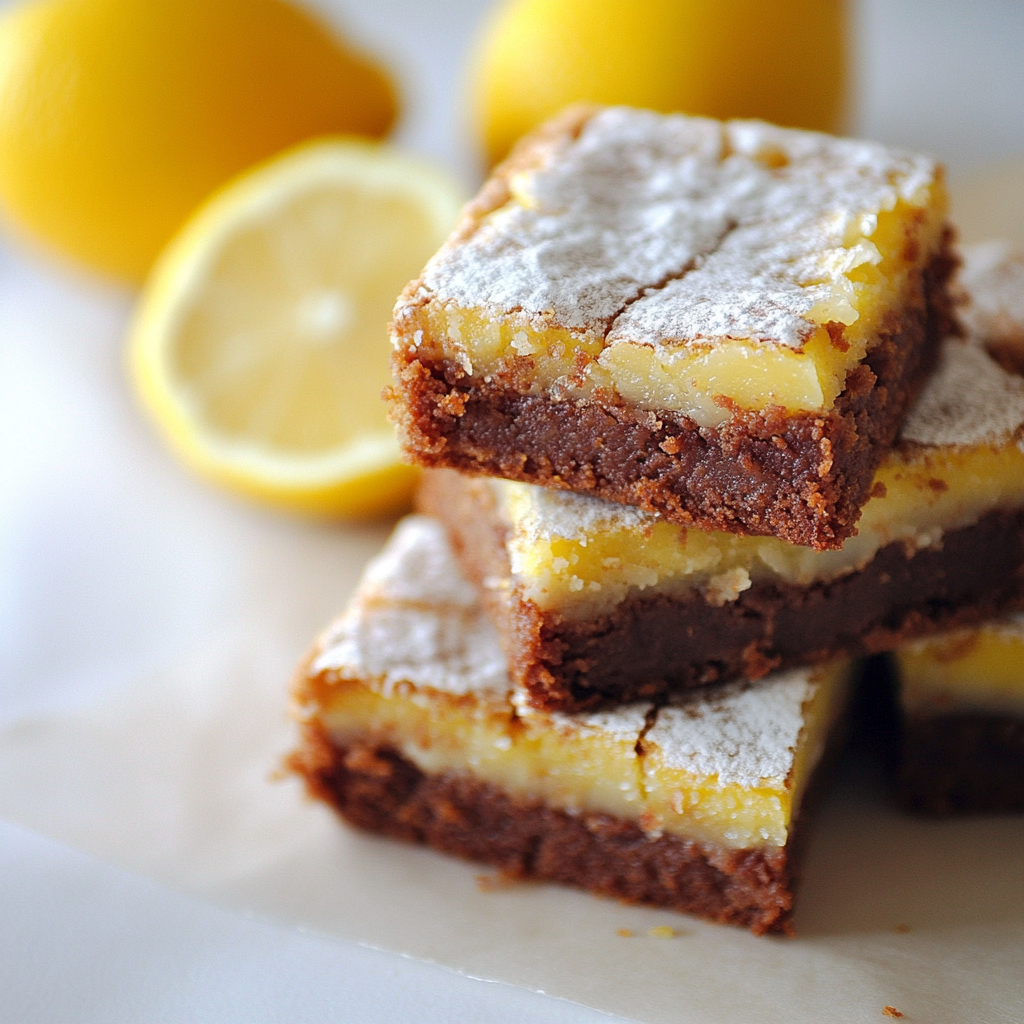 Lemon Brownies Freshly Baked