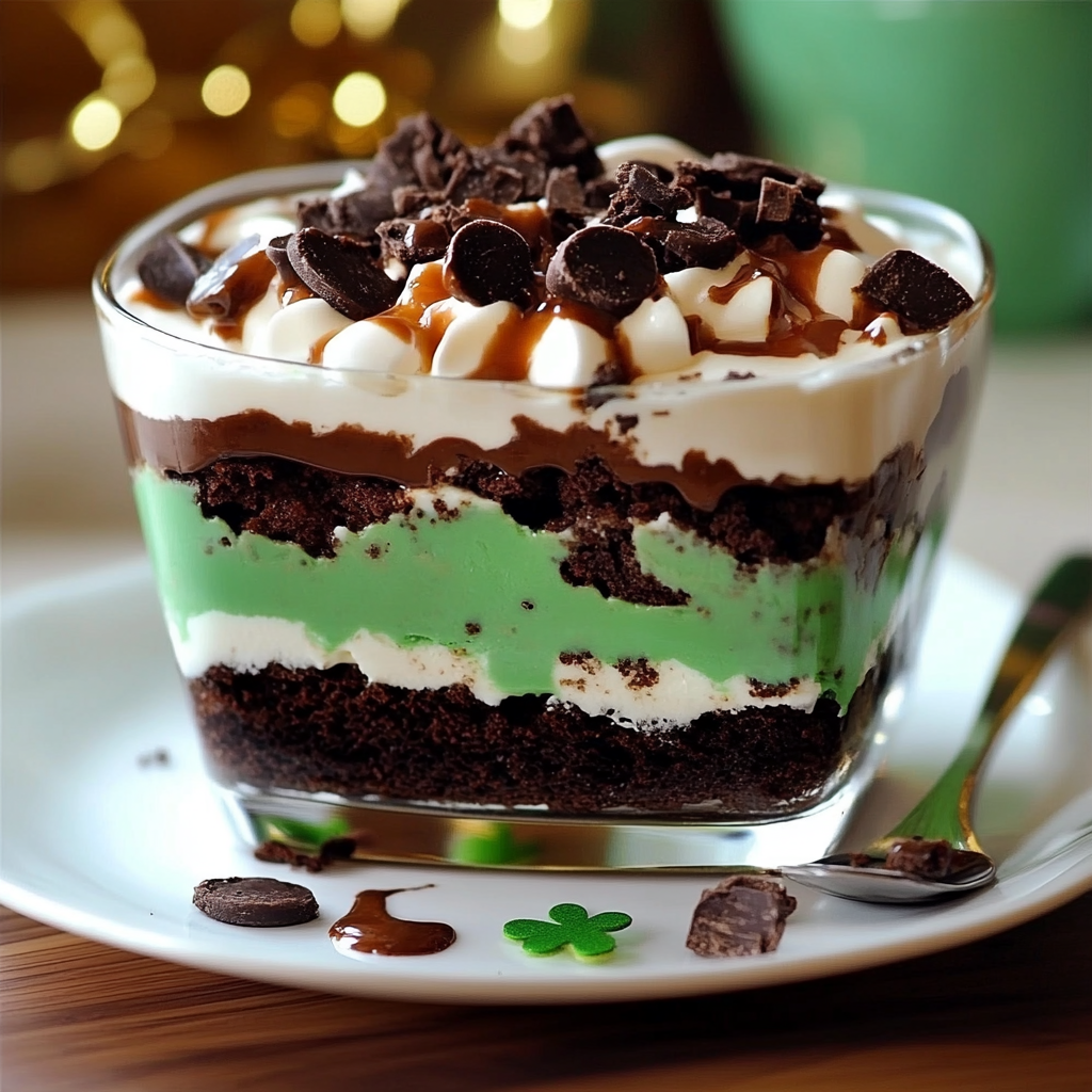 St. Patrick's Day Brownie Trifle