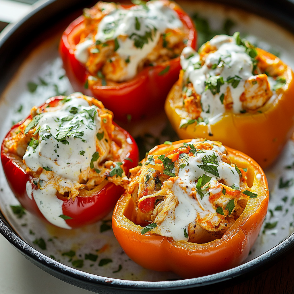 Buffalo Chicken Stuffed Peppers