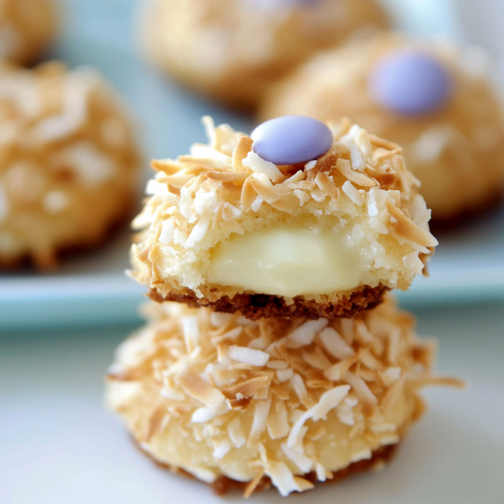 Coconut Macaron Cookie Nests
