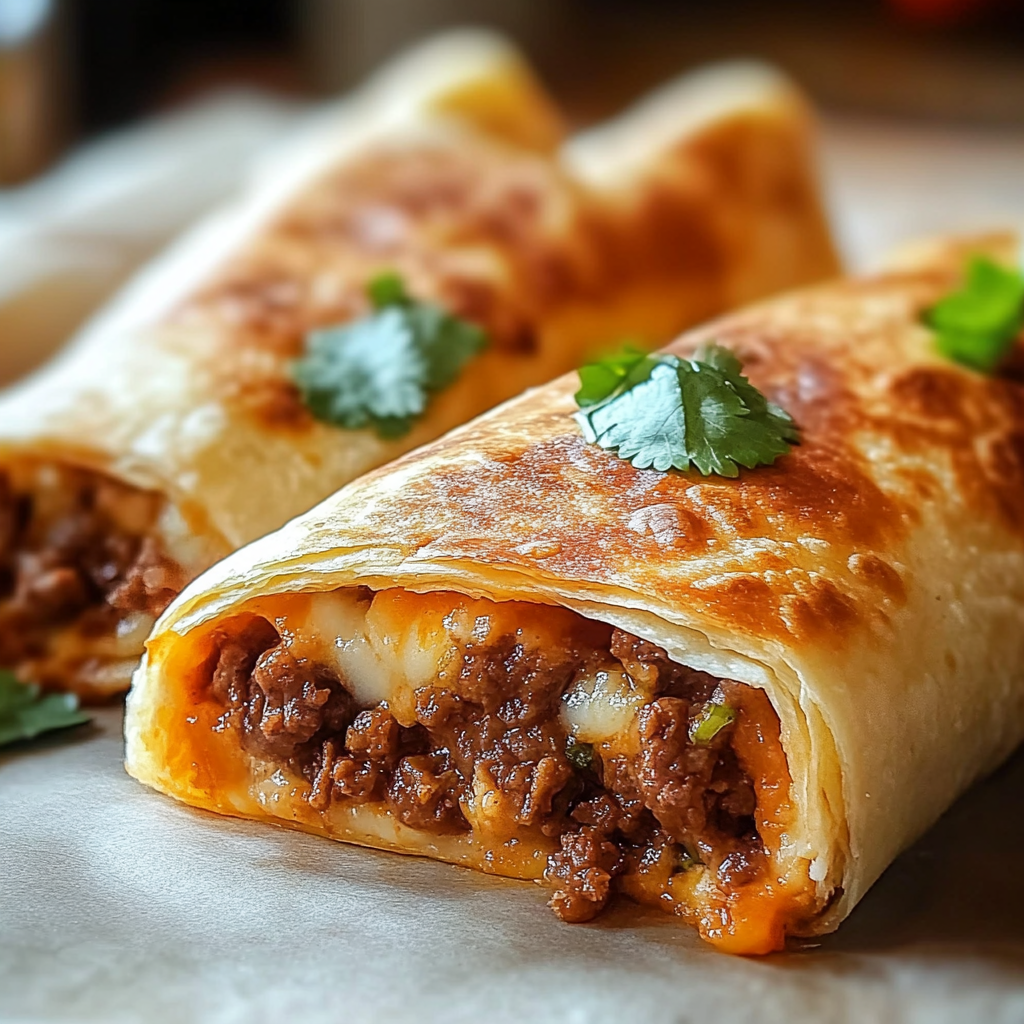 Delicious Beef and Cheese Chimichangas