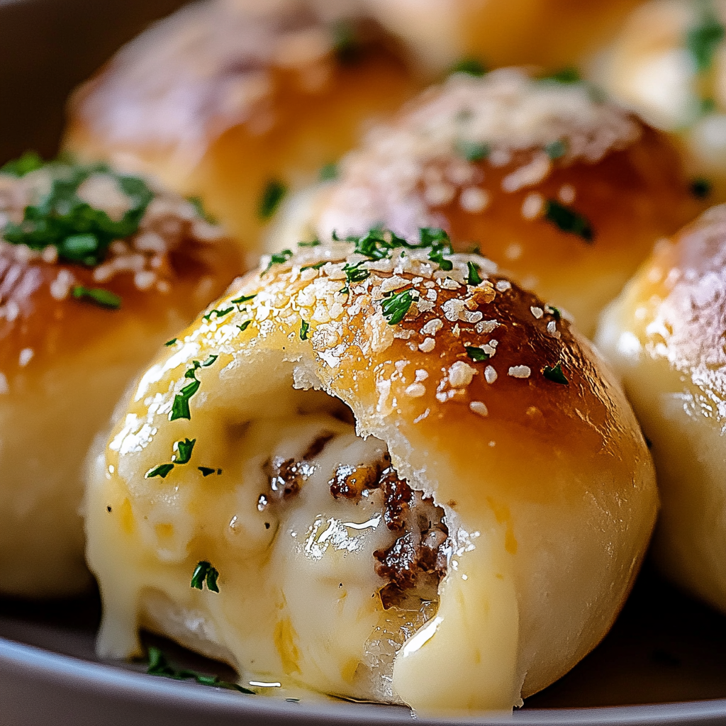 Garlic Parmesan Cheeseburger Bombs