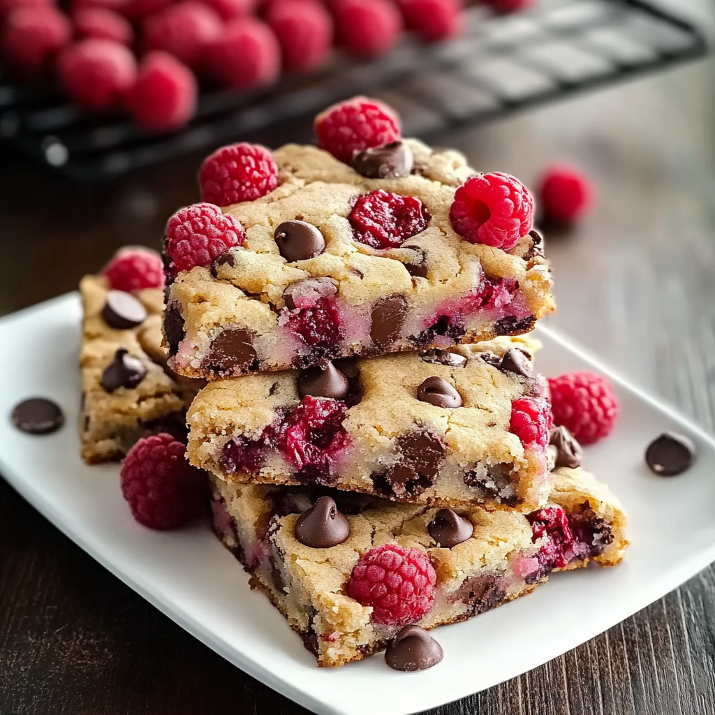 Raspberry and Chocolate Chip Cookie Bars