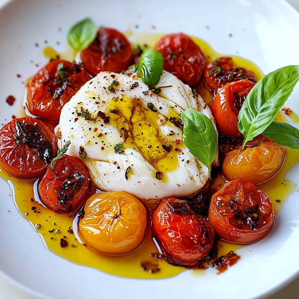 Burrata & Oven Roasted Tomato Salad