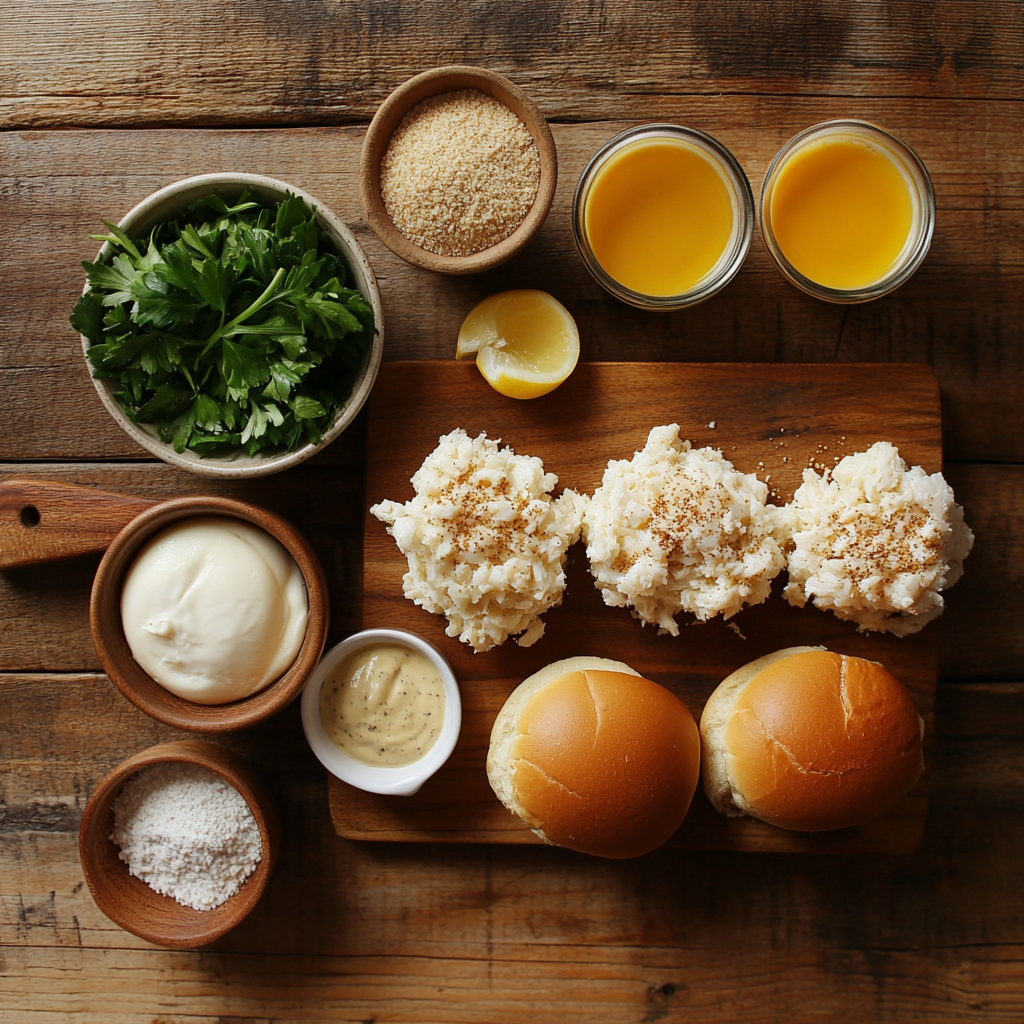 Baked Crab Cake Sliders ingredients