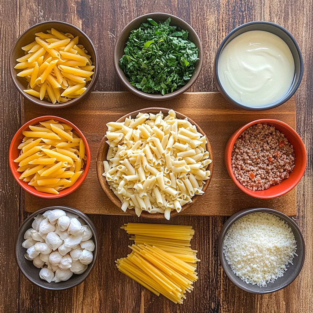 Cheesy Ground Turkey Pasta ingredients