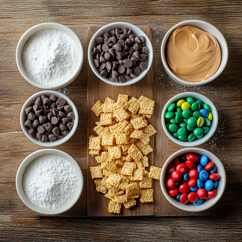 Christmas Muddy Buddies ingredients