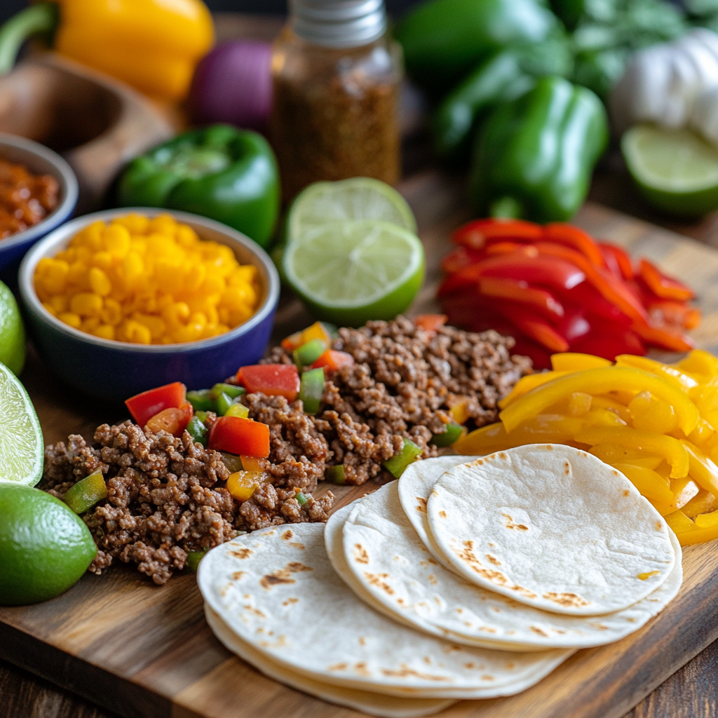 Ground Beef Fajitas ingredients
