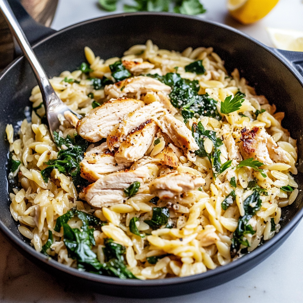 Lemon Chicken Orzo Pasta