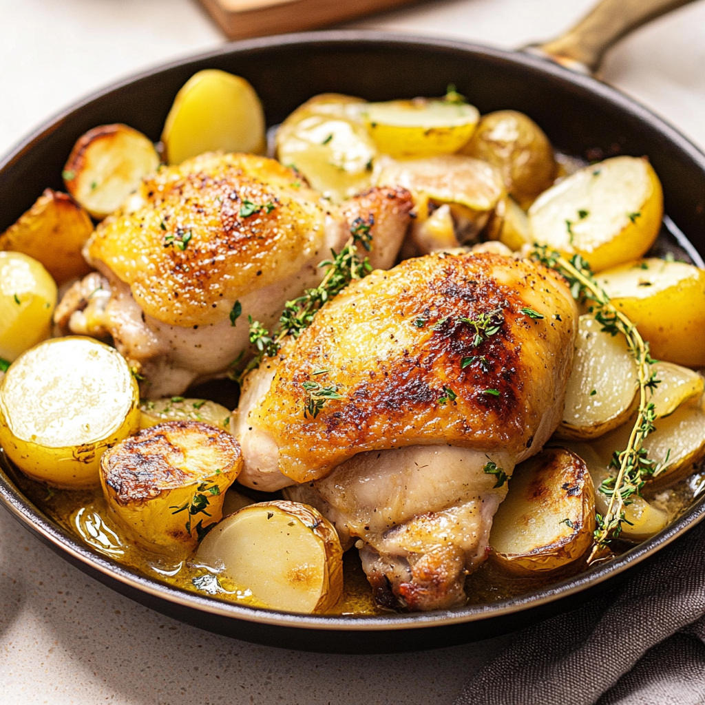 One Pan Chicken with Potatoes and Fennel
