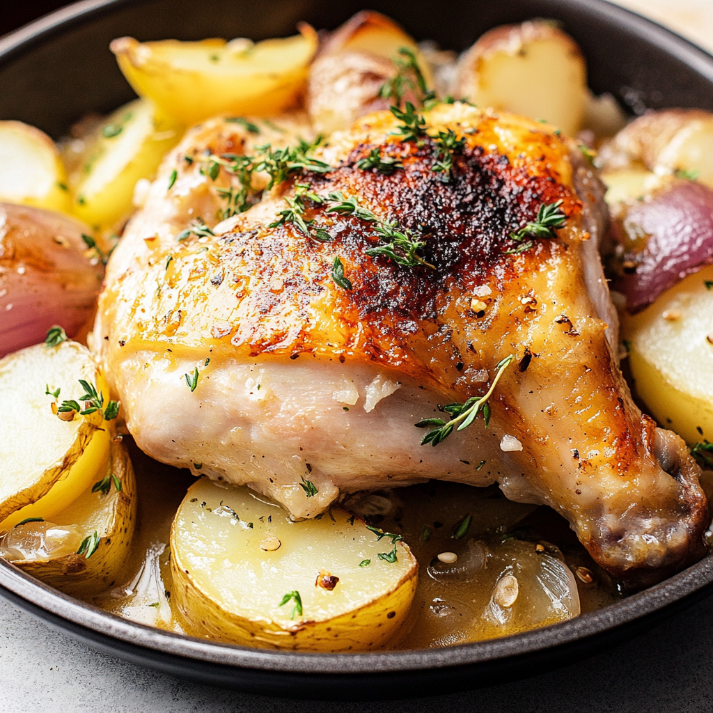One Pan Chicken with Potatoes and Fennel