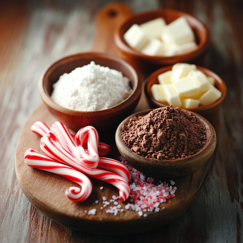 Peppermint Fudge Pinwheels ingredients