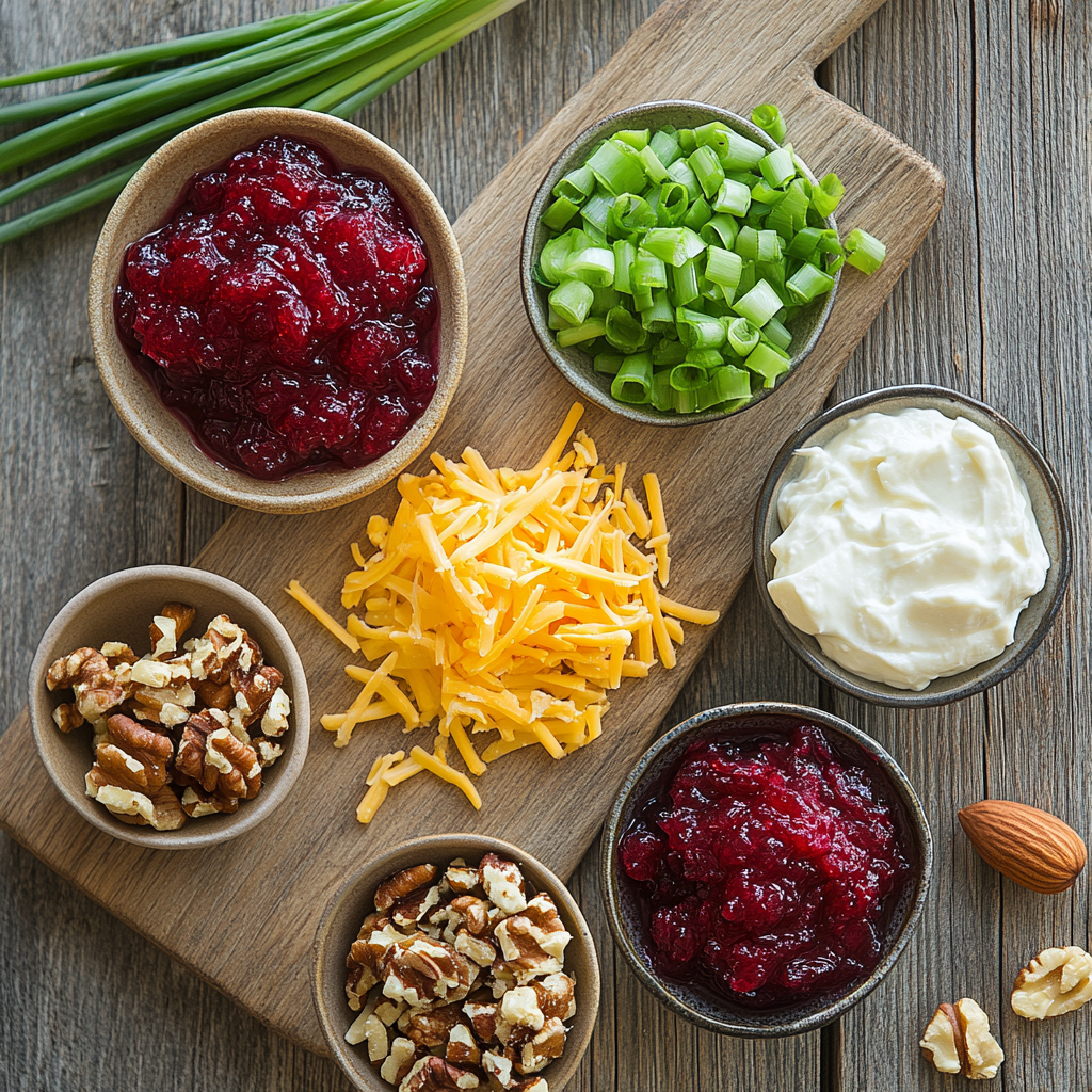 Baked Cranberry Cream Cheese Dip ingredients