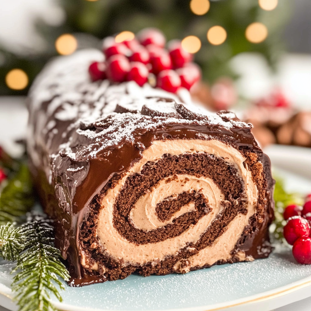 Buche de Noel Chocolate Yule Log Cake