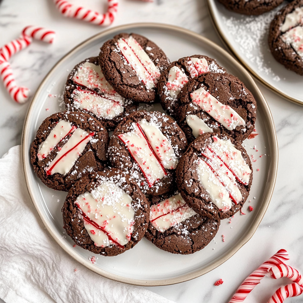 Chocolate Peppermint Brownie Cookies