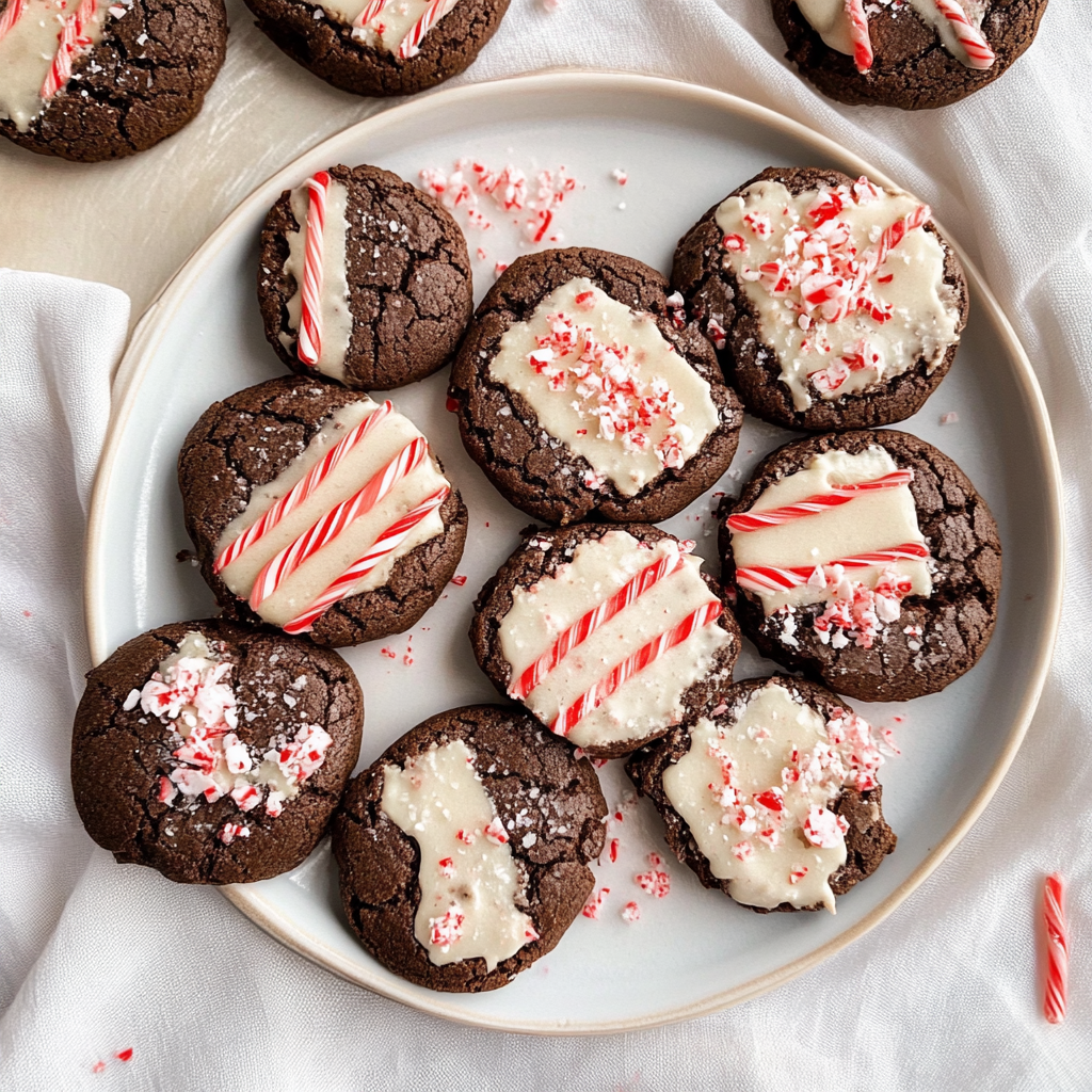 Chocolate Peppermint Brownie Cookies