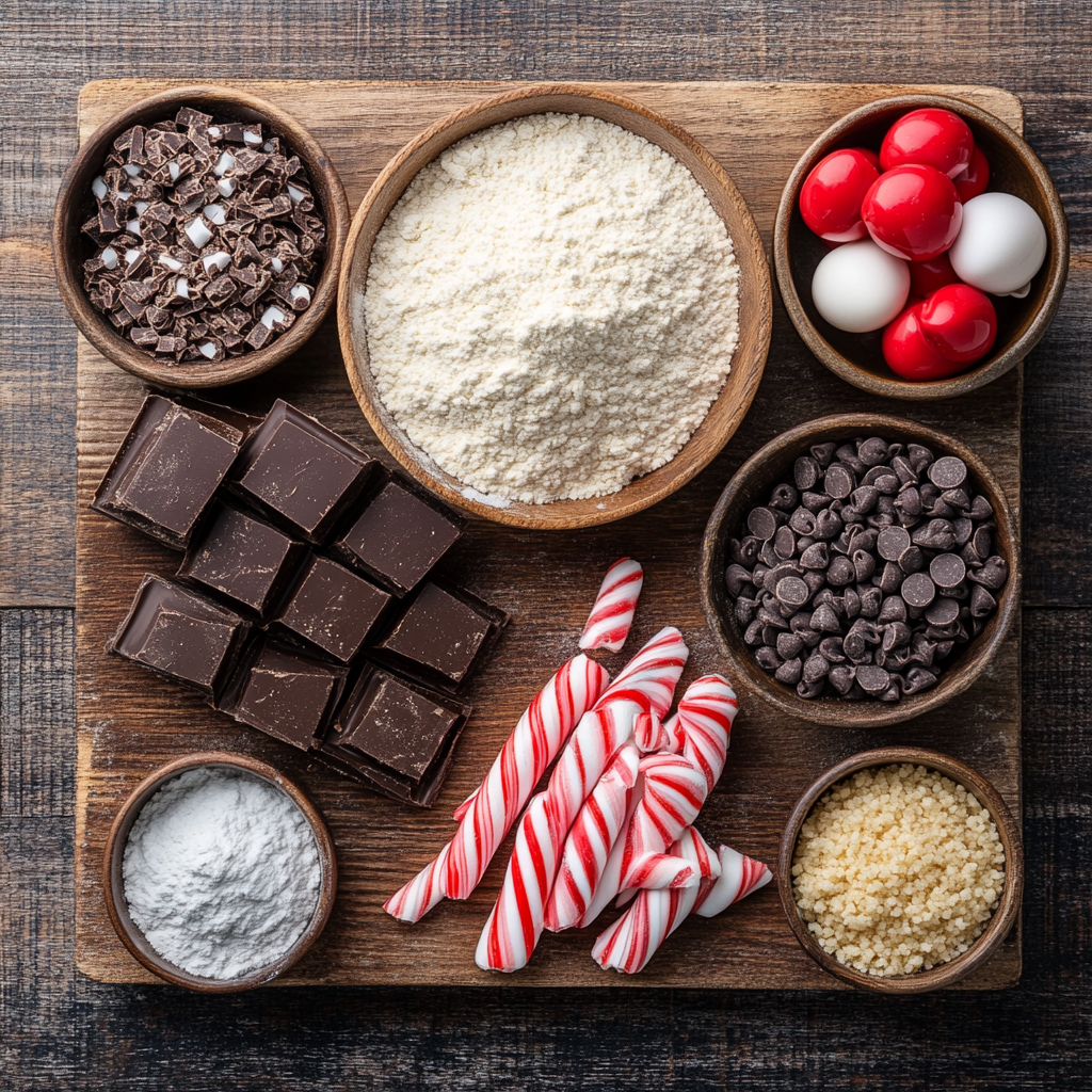 Chocolate Peppermint Brownie Cookies ingredients