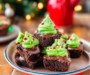 Christmas Tree Brownie Bites