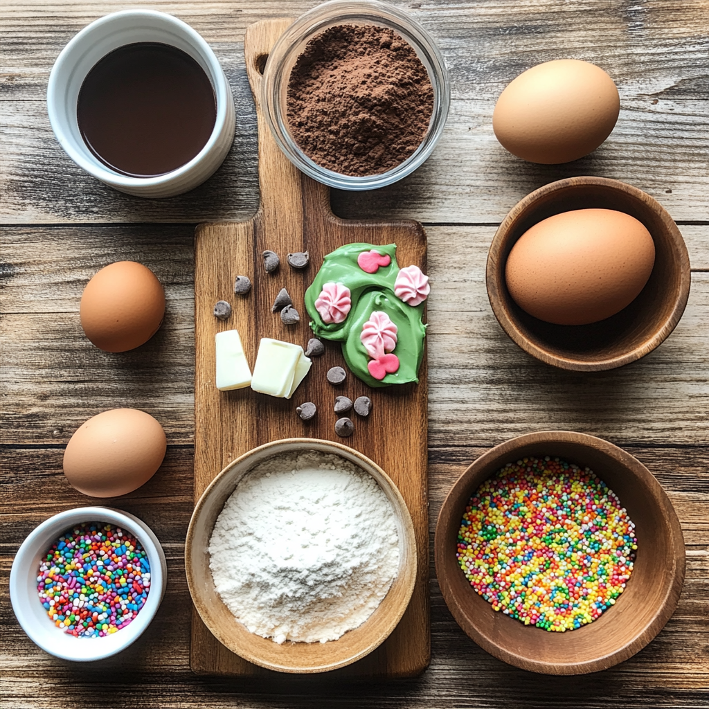 Christmas Tree Brownie Bites ingredients