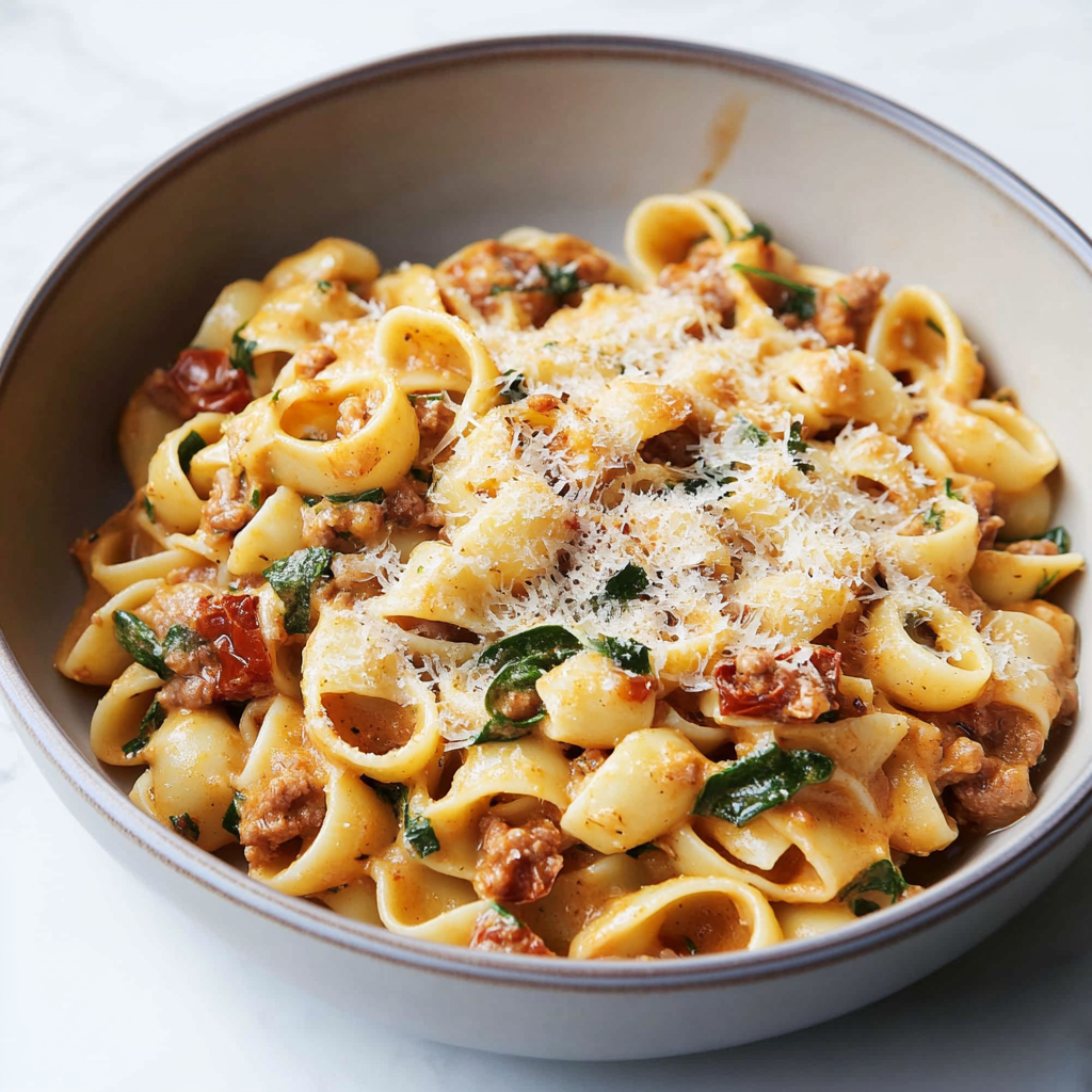 Creamy Sun-Dried Tomato and Italian Sausage Pasta