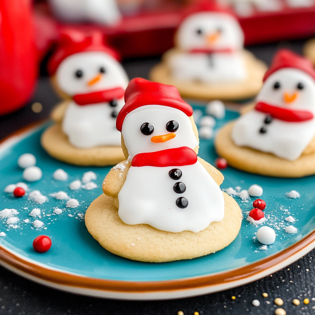 Cute Melted Snowman Cookies