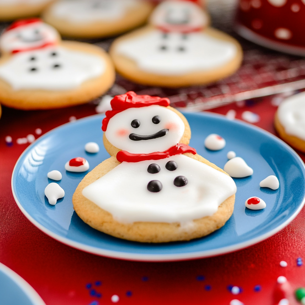Cute Melted Snowman Cookies