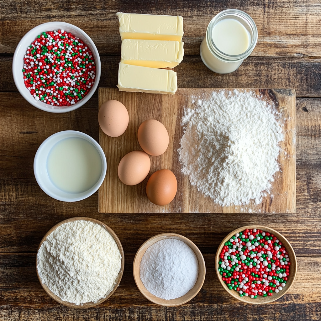 Easy Christmas Cupcakes ingredients