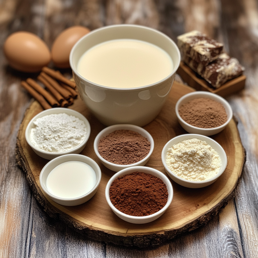 Eggnog Hot Chocolate ingredients
