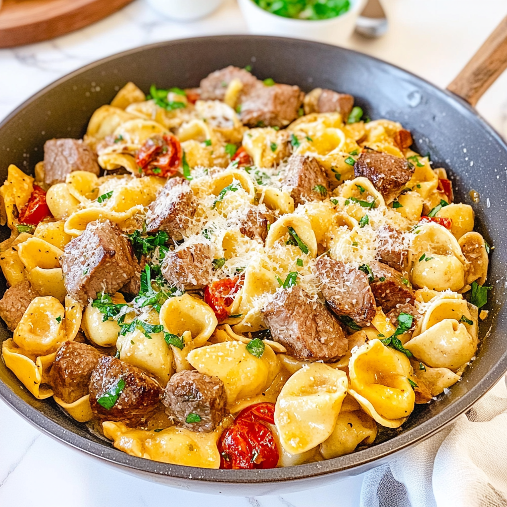 Garlic Parmesan Steak Tortellini