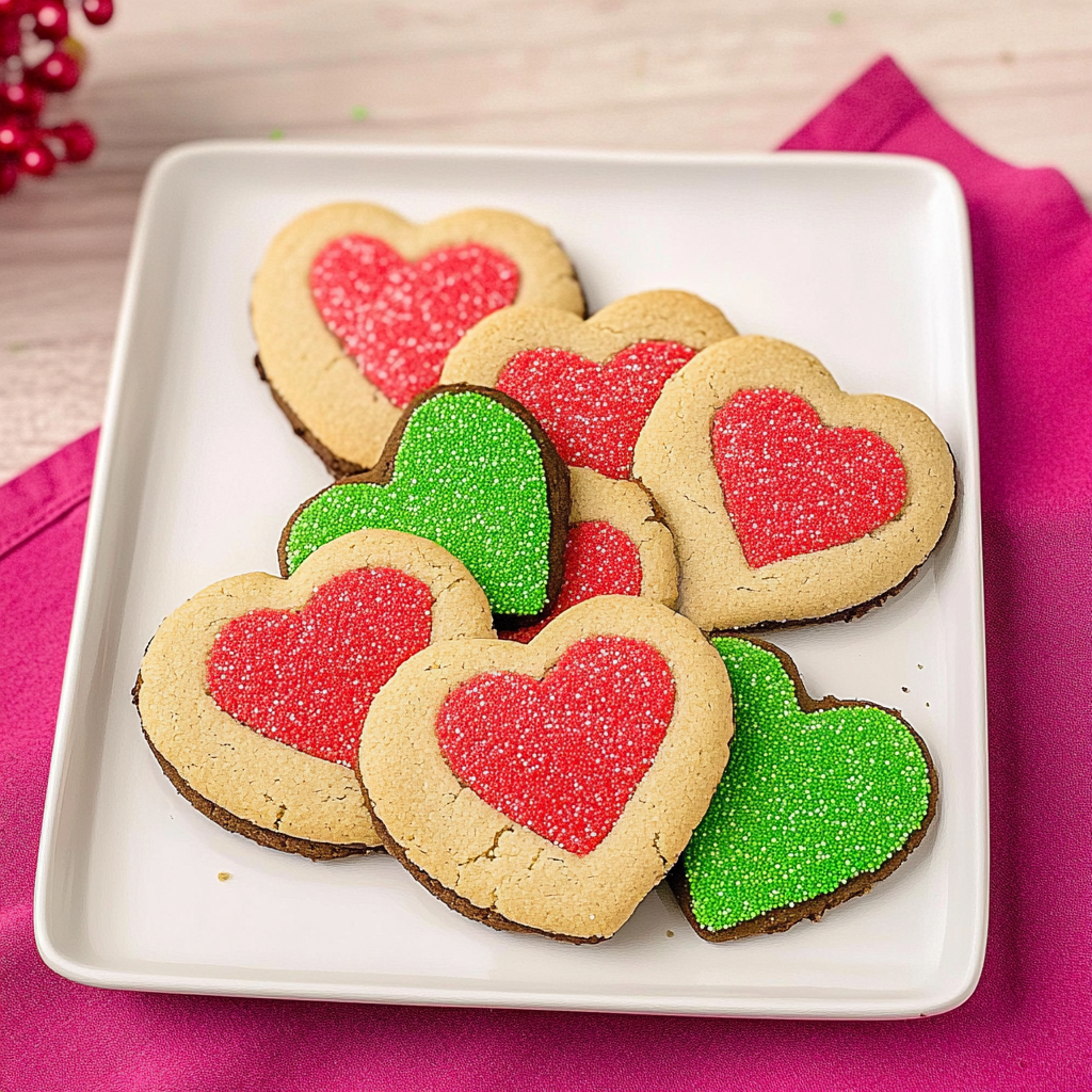 Heart-Shaped Grinch Cookies