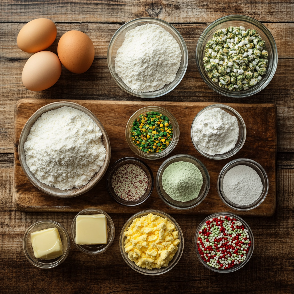 Heart-Shaped Grinch Cookies ingredients
