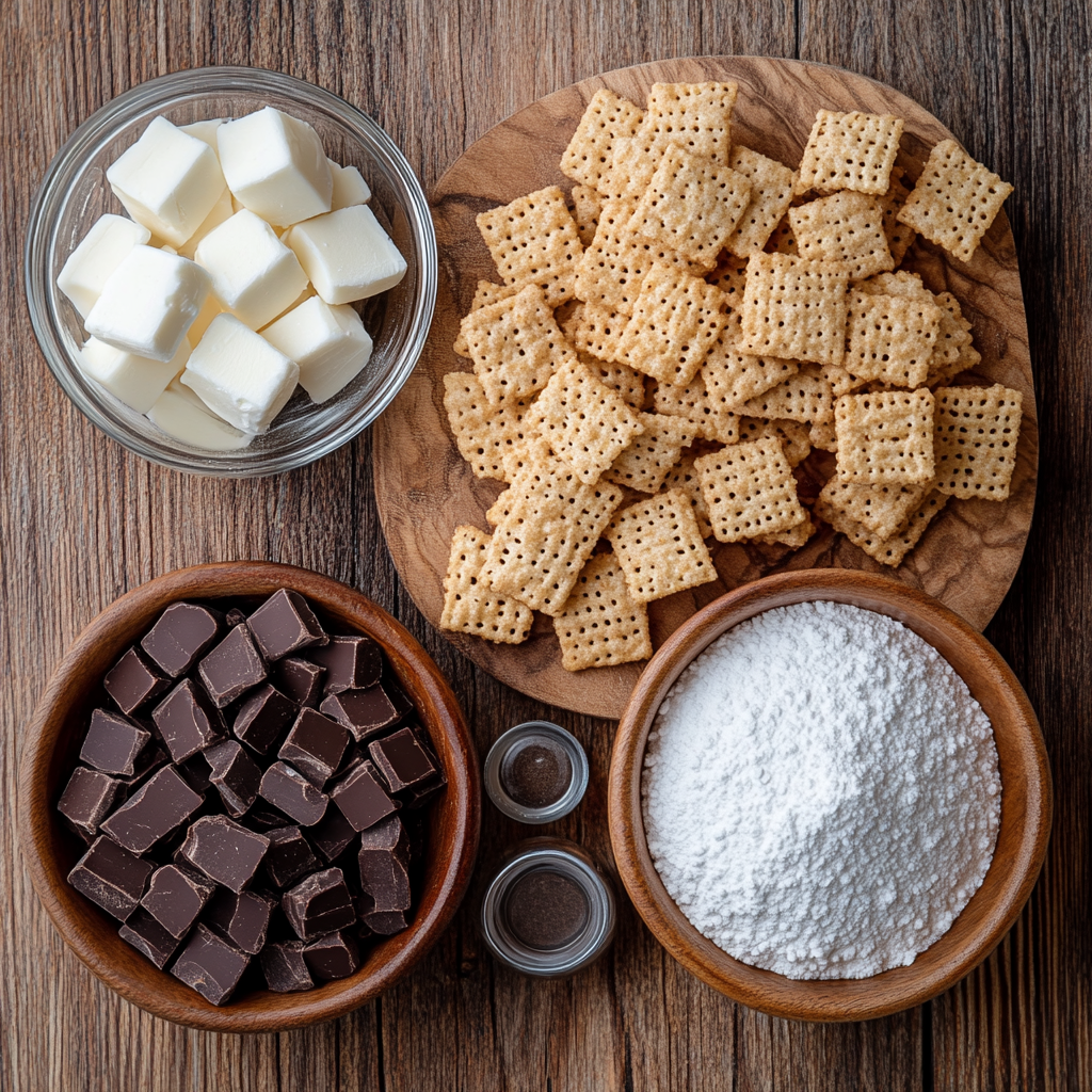 Hot Chocolate Muddy Buddies ingredients