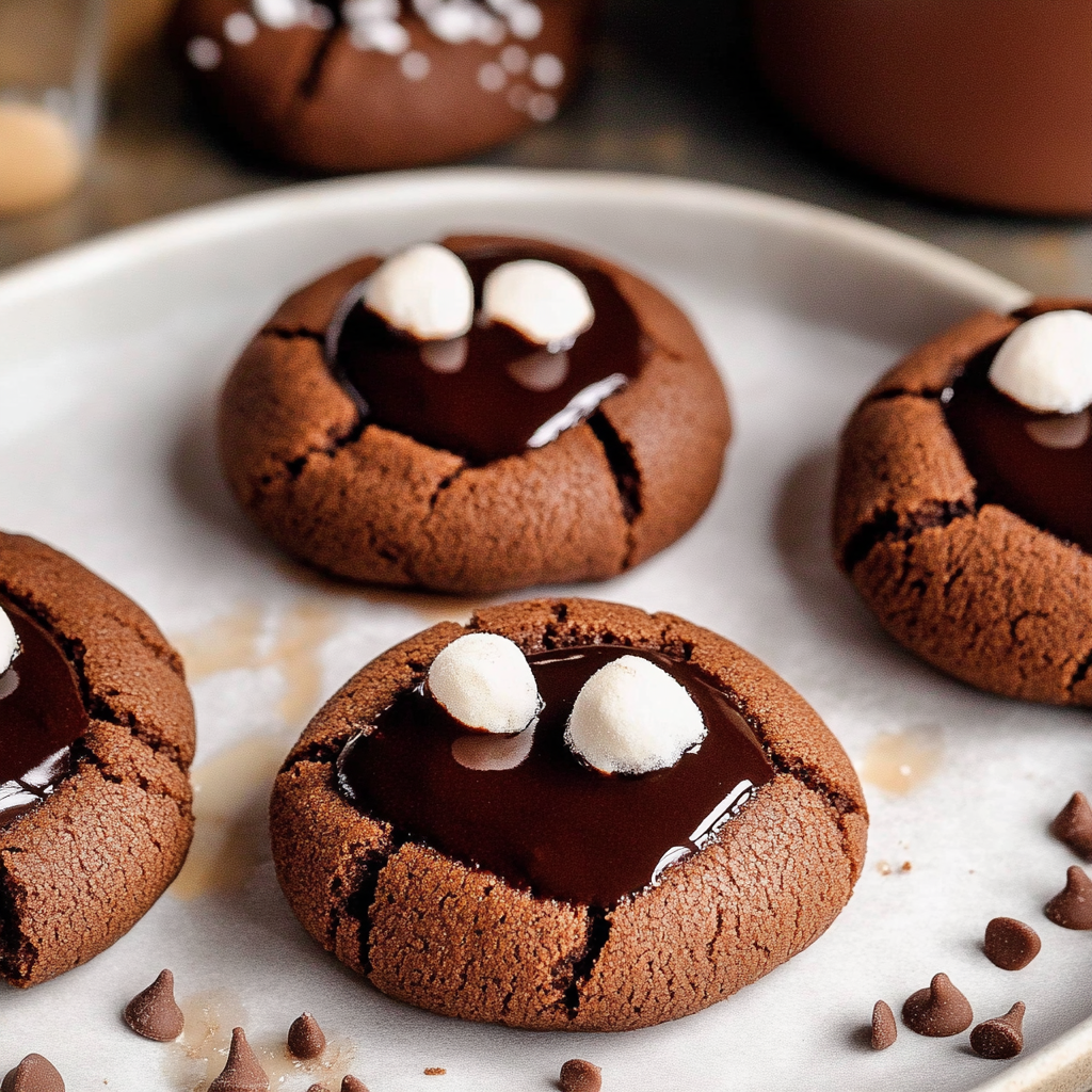 Hot Chocolate Thumbprint Cookies