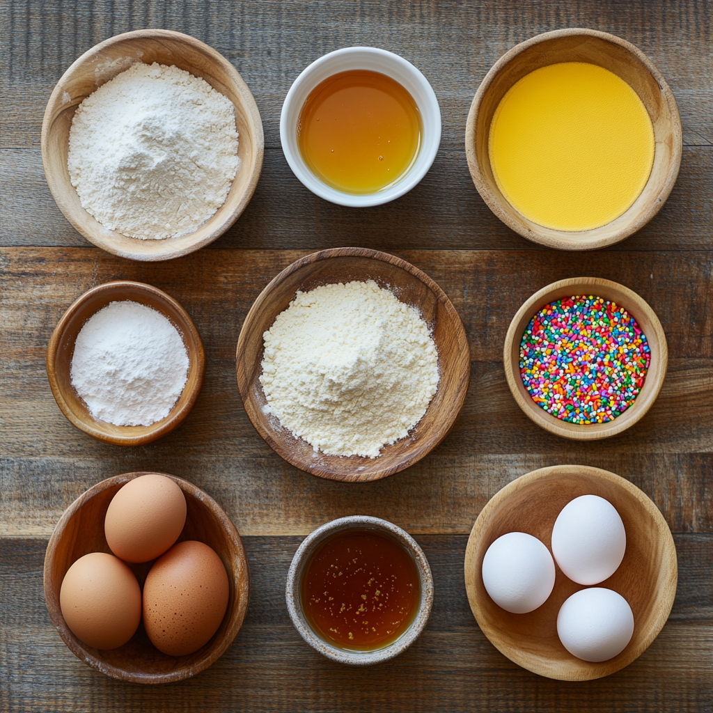 Italian Struffoli ingredients