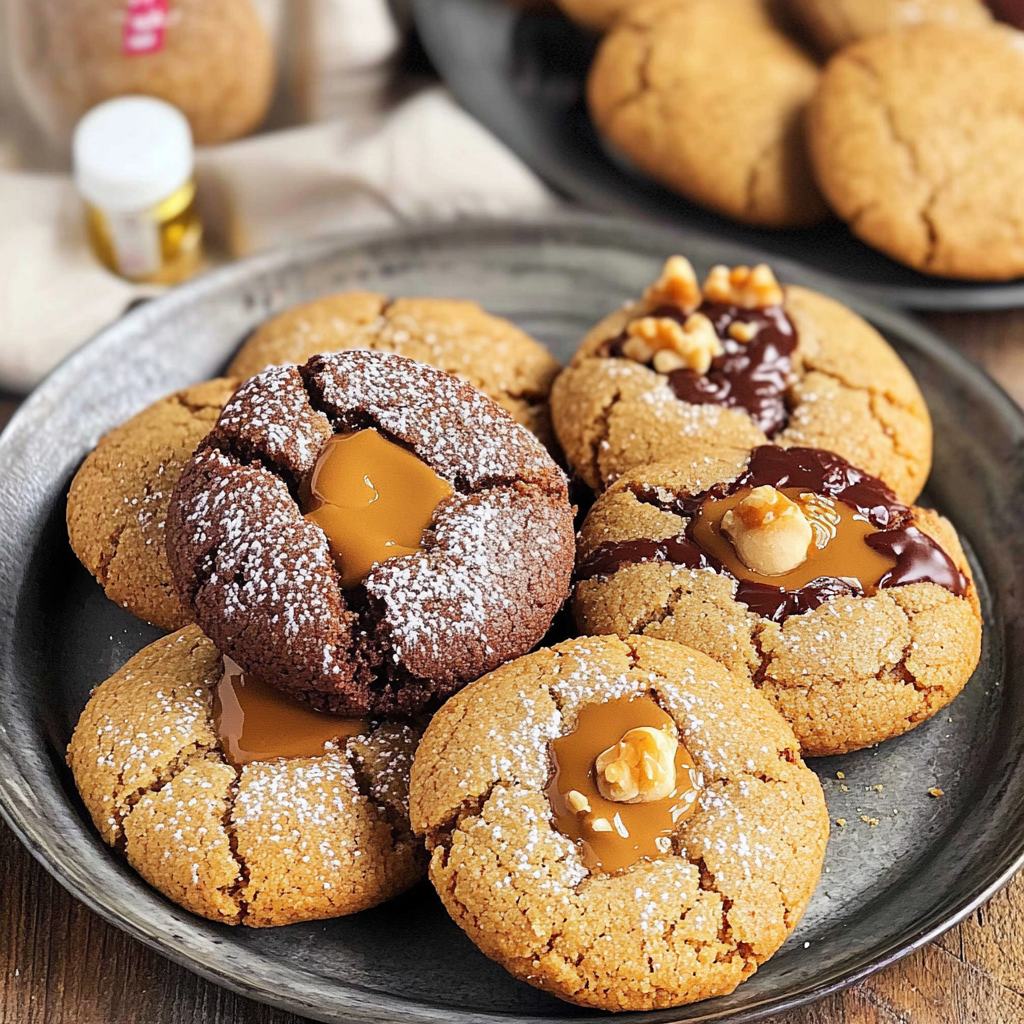 Marble Peanut Butter Blossom Cookies
