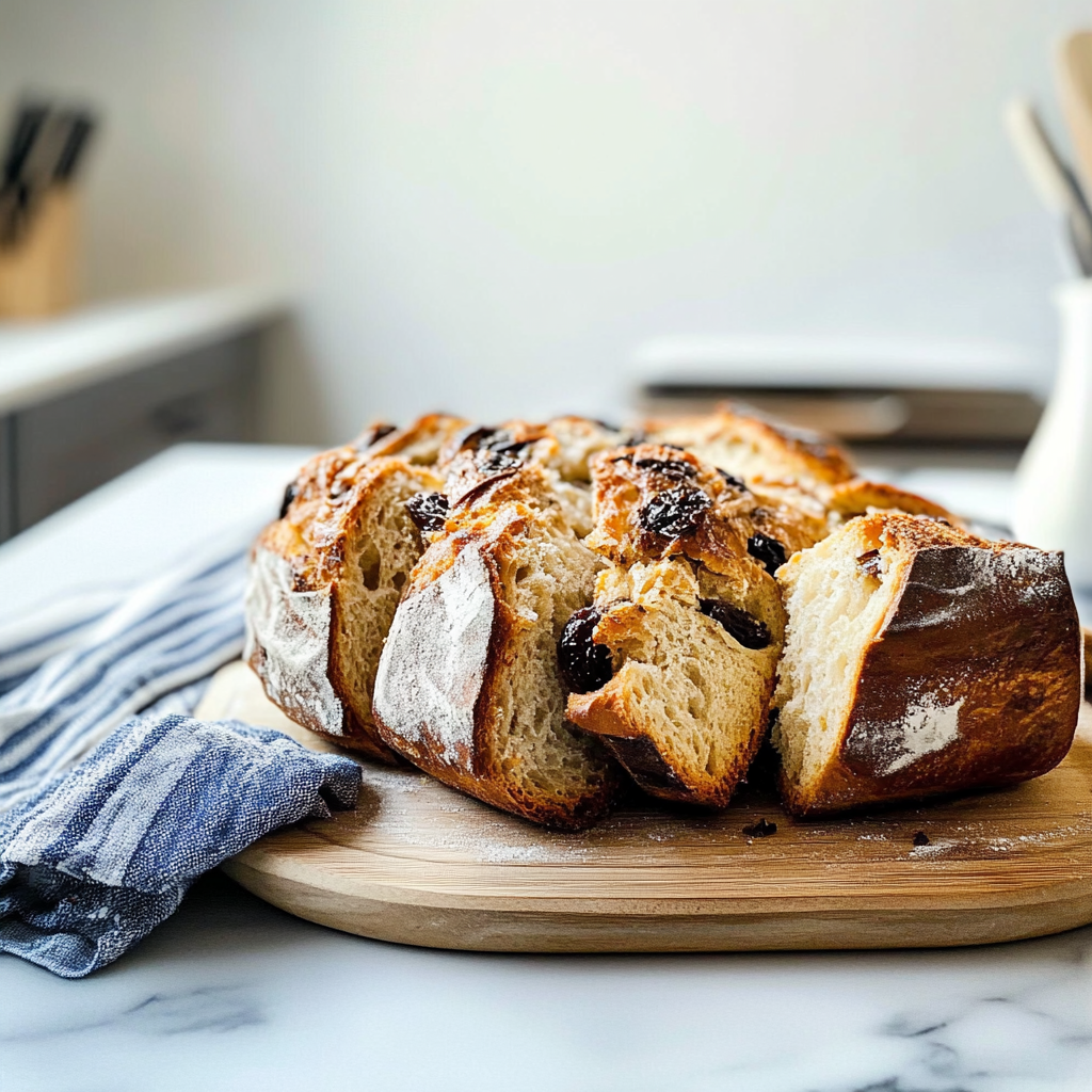No Knead Cinnamon Raisin Bread