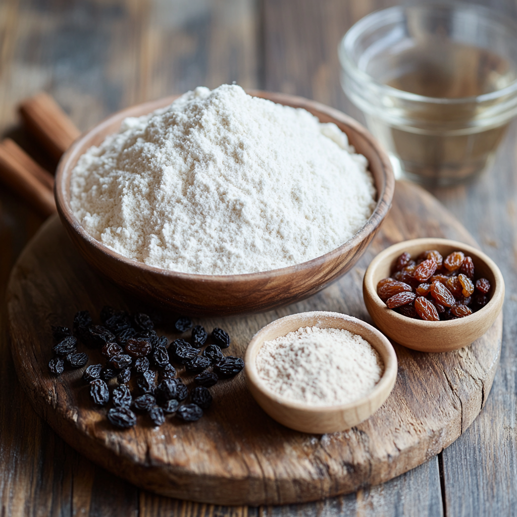 No Knead Cinnamon Raisin Bread ingredients