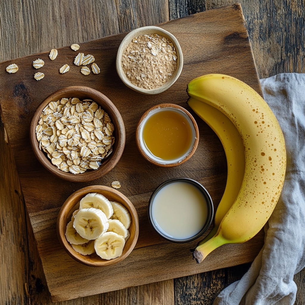 Peanut Butter Banana Baked Oatmeal Cups ingredients