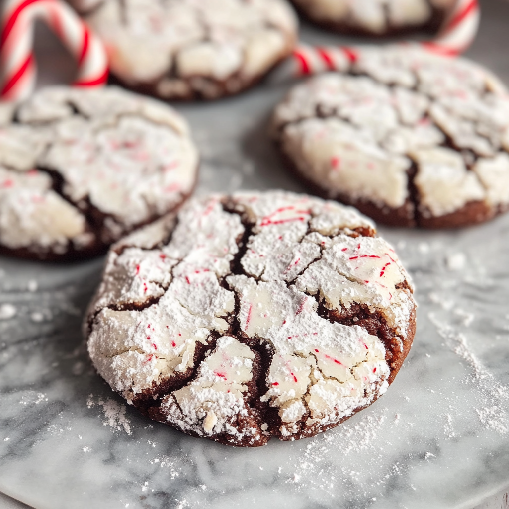 Peppermint Crinkle Cookies