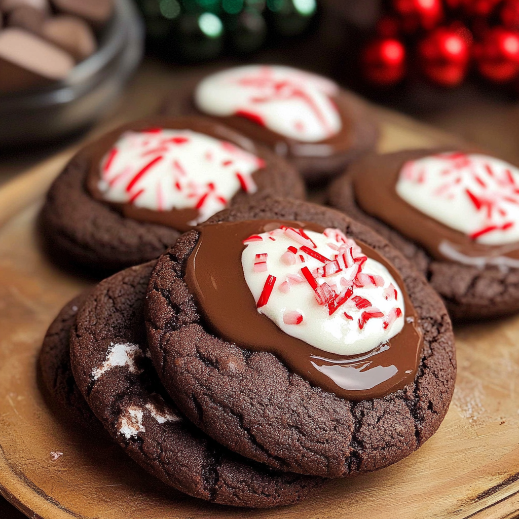 Peppermint Hot Chocolate Cookies