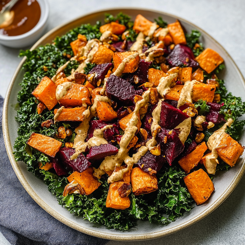 Roasted Beet Sweet Potato Salad
