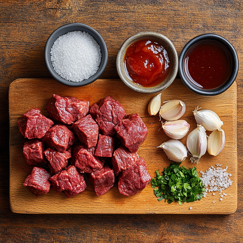Slow Cooker BBQ Pulled Beef ingredients