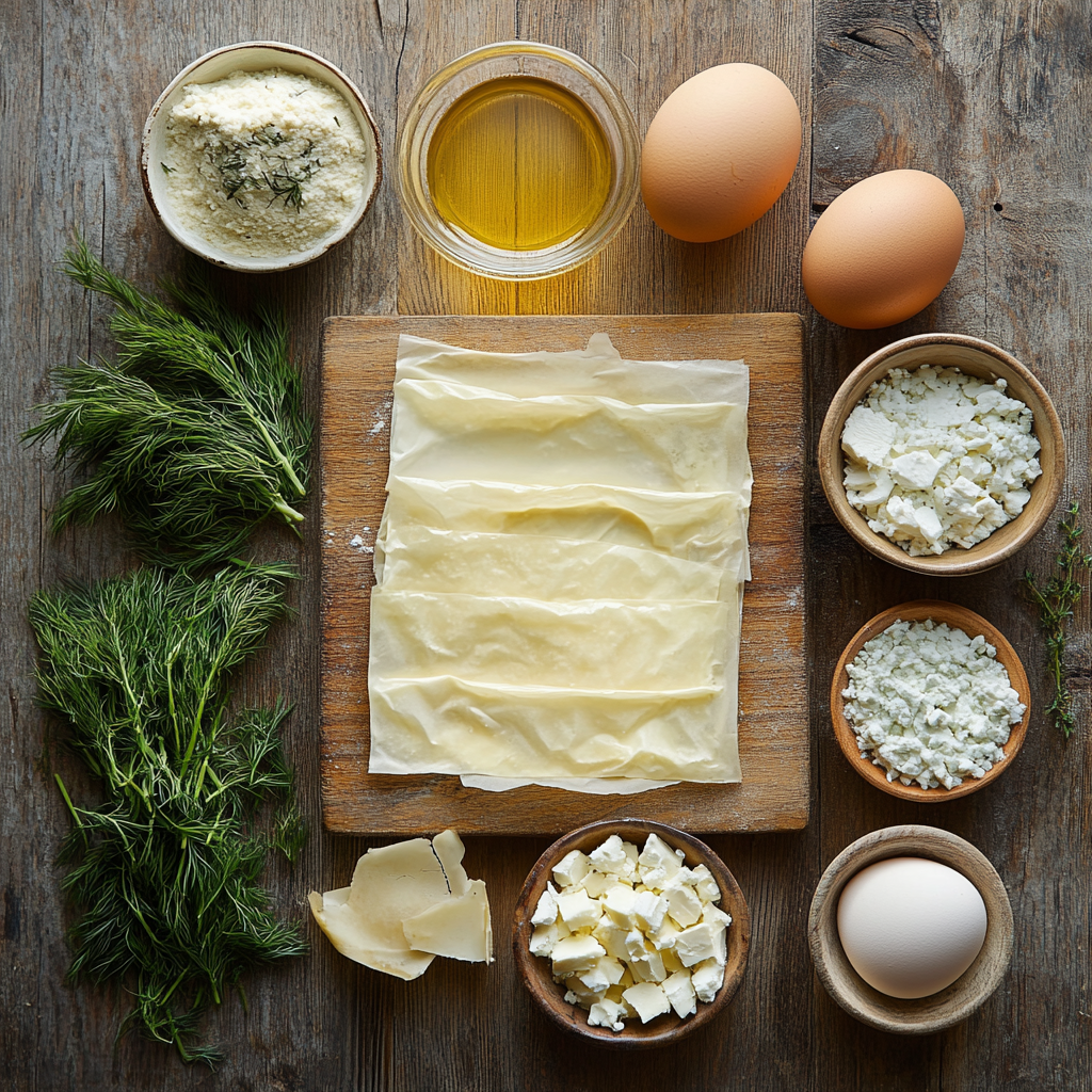 Spanakopita ingredients