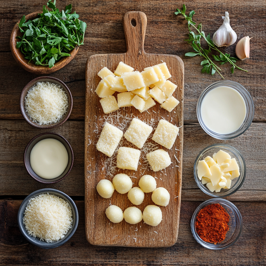 Tasty Baked Gnocchi Mac and Cheese ingredients